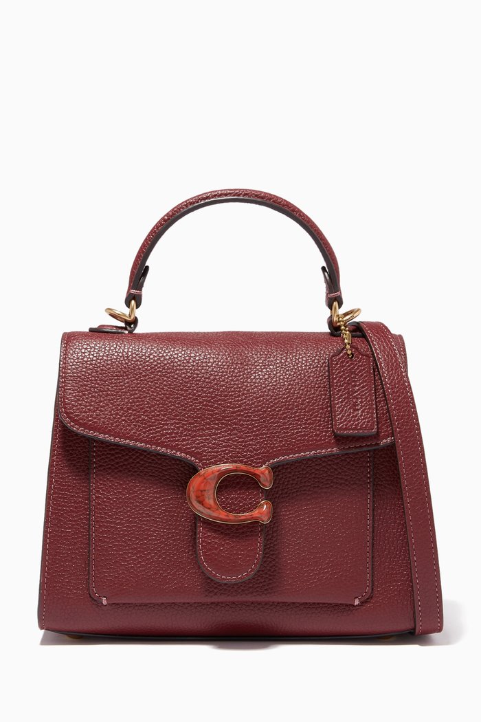 

Tabby Top Handle 20 in Pebble Leather, Red