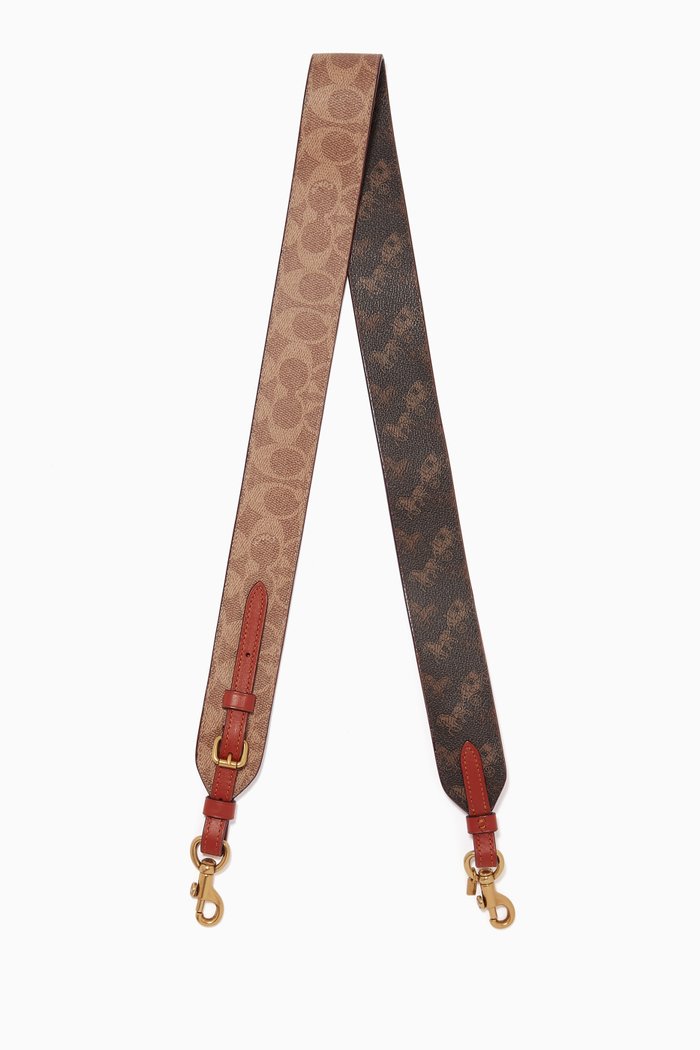 

Strap in Signature Canvas with Horse & Carriage Print, Brown