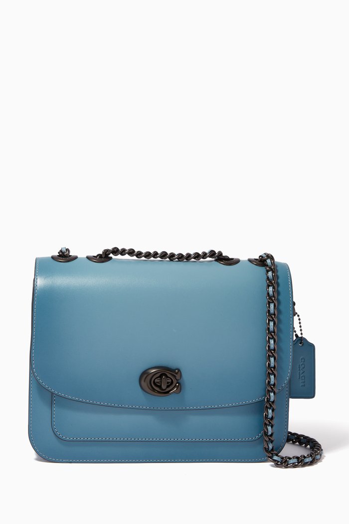 

Madison Shoulder Bag in Leather, Blue