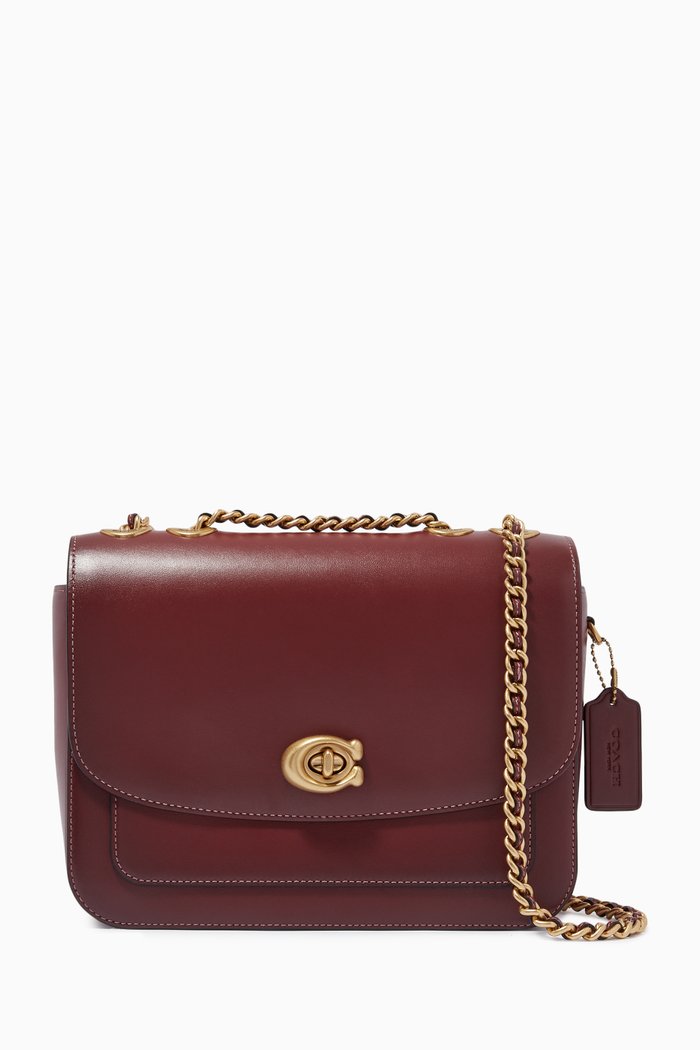 

Madison Shoulder Bag in Leather, Red
