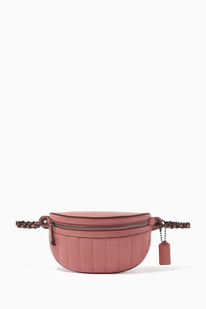 

Chain Belt Bag in Leather, Pink