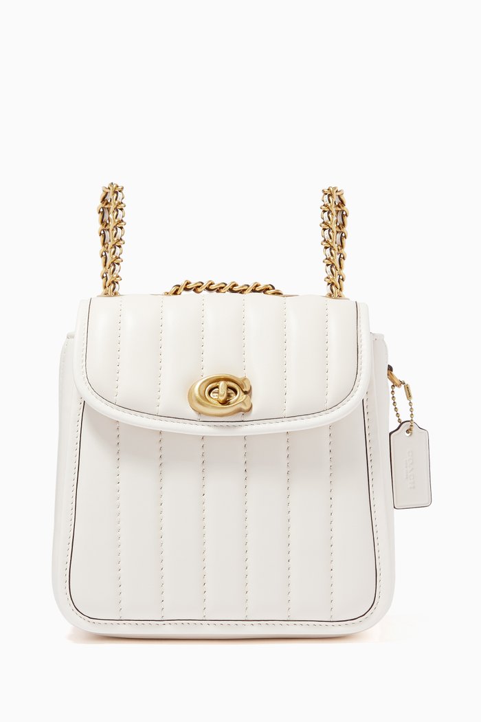 

Madison Convertible Backpack in Leather, White