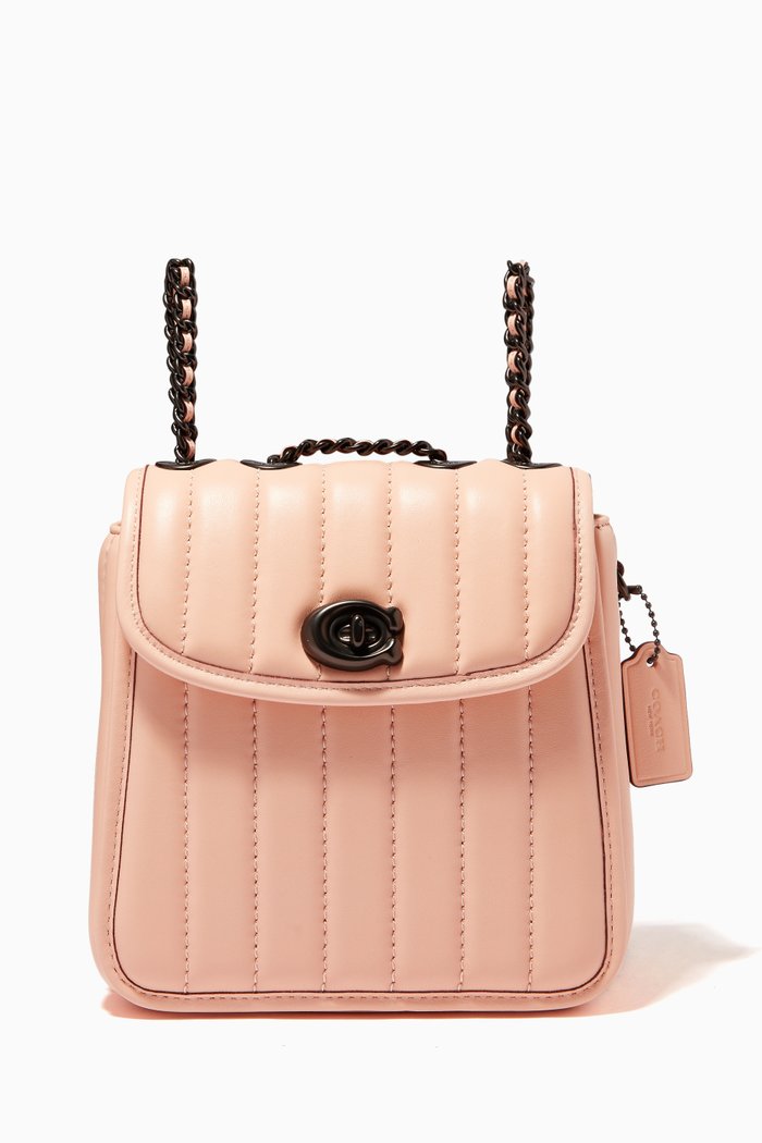 

Madison Convertible Backpack in Leather, Pink
