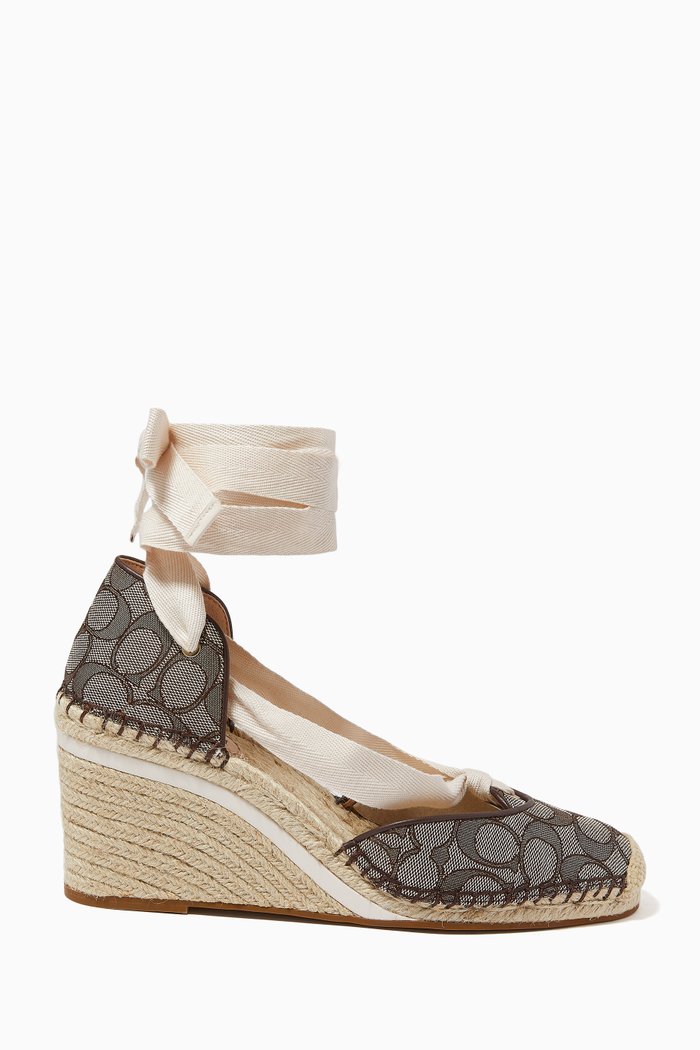 

Carmen Wedges in Signature Jacquard, Brown