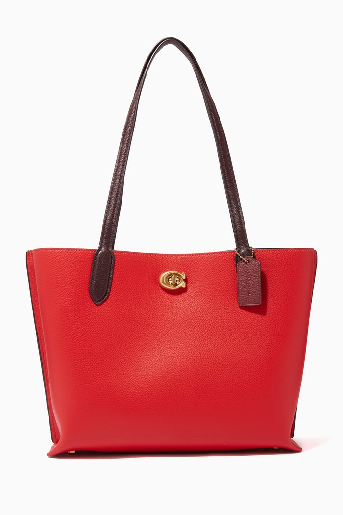

Willow Tote in Pebbled Leather, Red