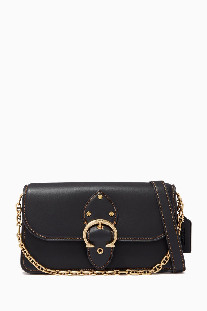 

Beat Crossbody Clutch in Leather, Black
