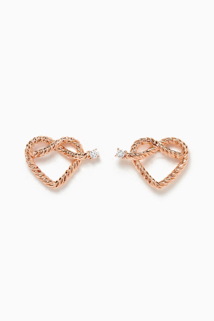 

Promise Stud Earrings with Diamond in 18kt Rose Gold