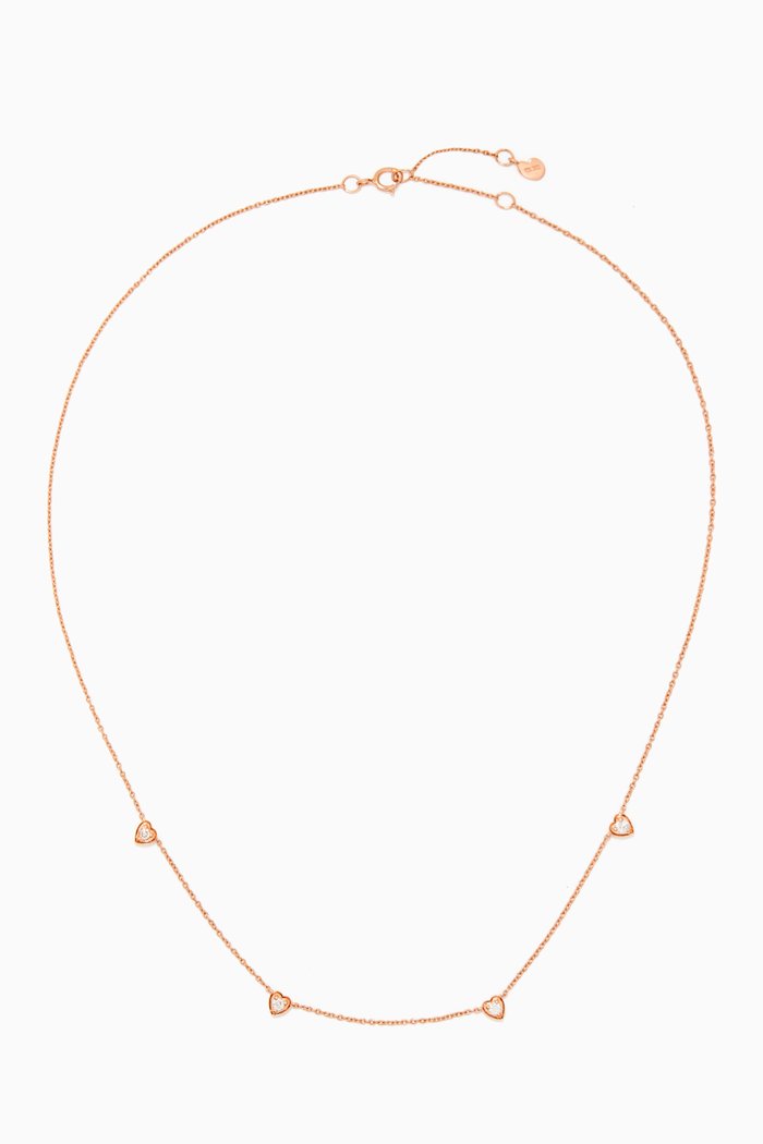 

Mini Hearts Necklace with Diamond in 18kt Rose Gold