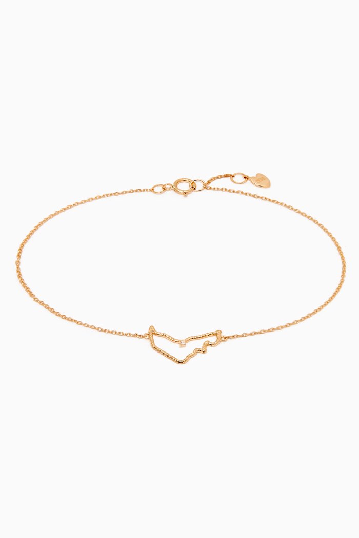 

Large UAE Map Bracelet with Diamond in 18kt Yellow Gold