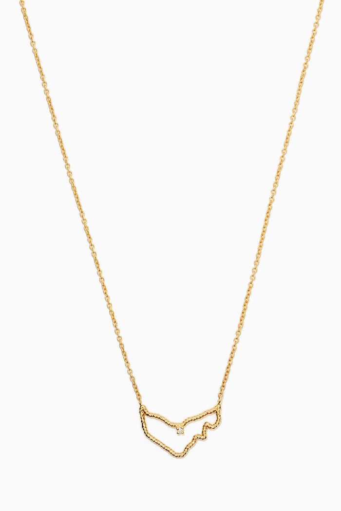 

Large UAE Map Diamond Pendant Necklace in 18kt Yellow Gold