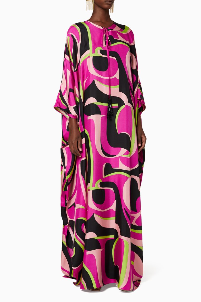 

Silk Twill Kaftan, Pink