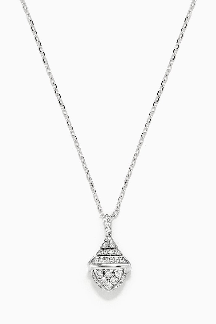 

Cleo Rev Diamond Mini Pendant in 18kt White Gold, Silver