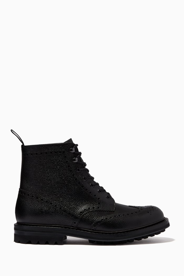 Mac Farlane 2 Lace-Up Boots in Grained Leather, Black