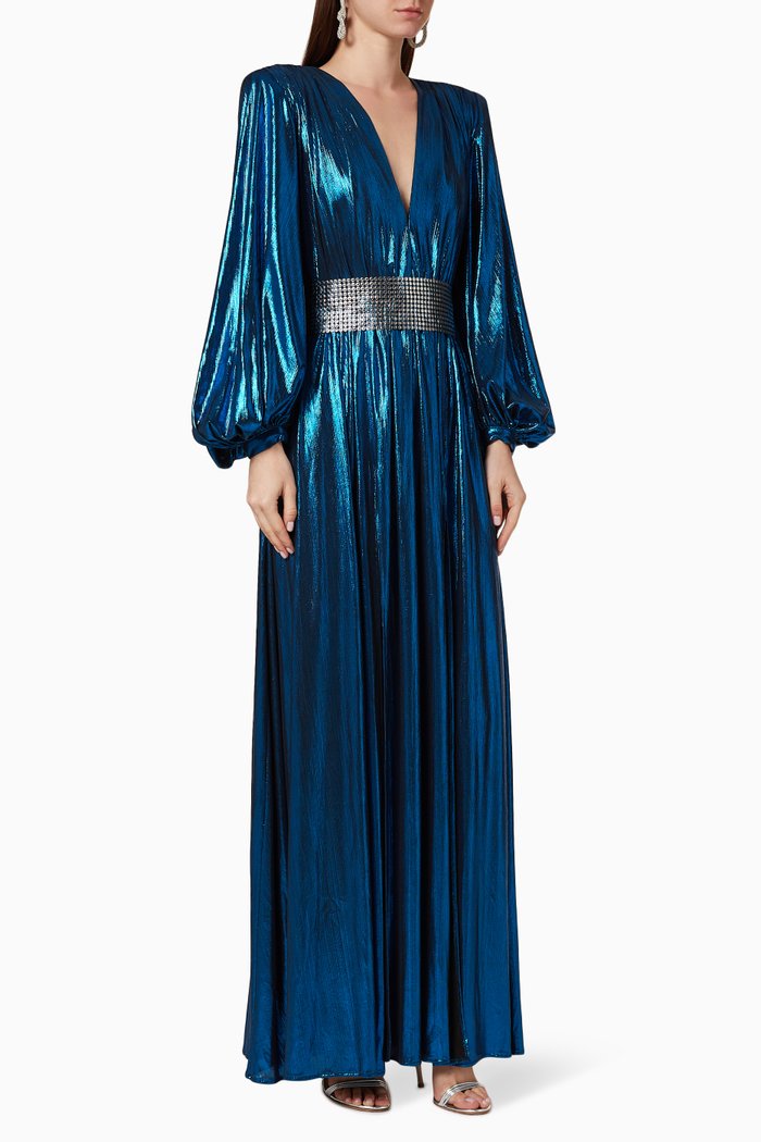

Zoe Metallic Gown, Blue