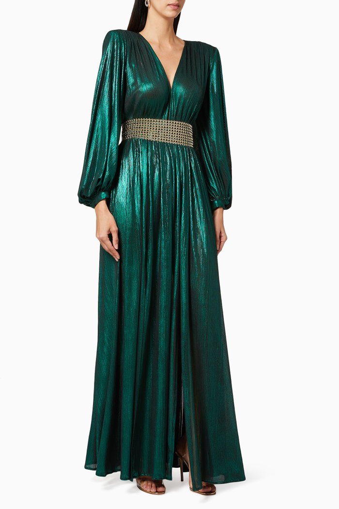

Zoe Metallic Gown, Green