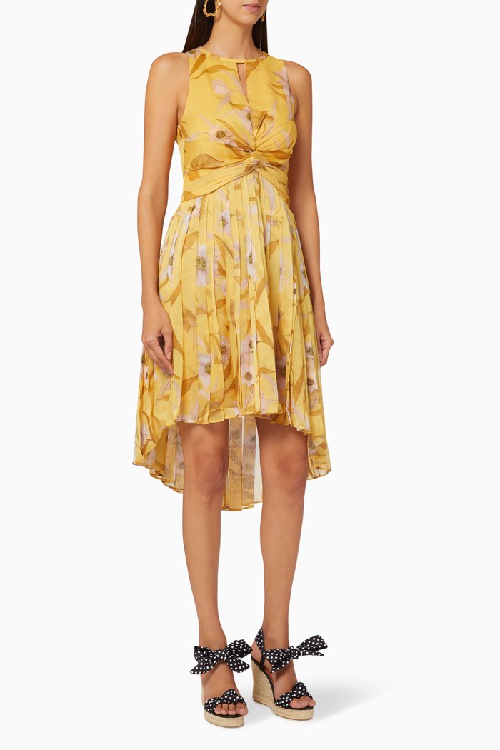 

Fabulas Cabana Pleated Midi Dress, Yellow