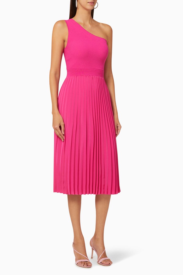 

Miriom Asymmetric Knitted Midi Dress, Pink