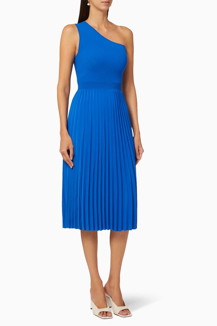 

Miriom Asymmetric Knitted Midi Dress, Blue