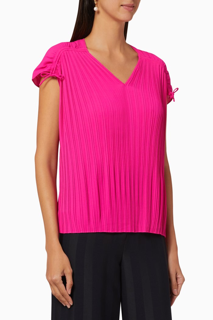 Chasta Pleated Top, Pink