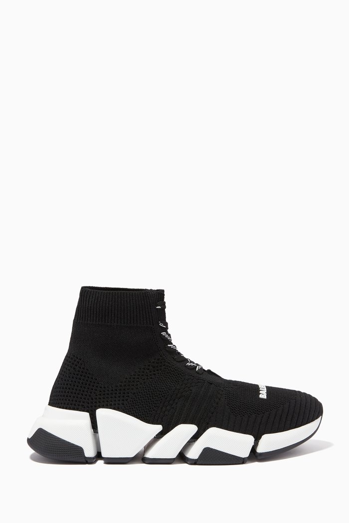 

Speed 2.0 Lace-Up Sneakers in Jacquard Knit, Black