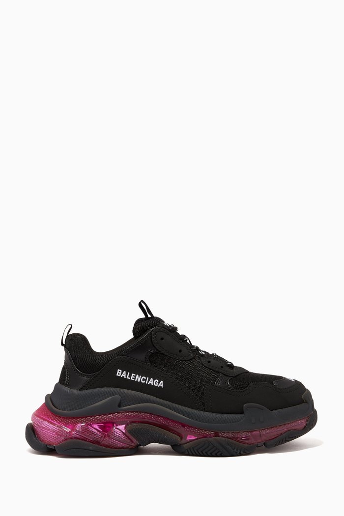 

Triple S Clear Sole Sneaker in Double Foam & Mesh, Black