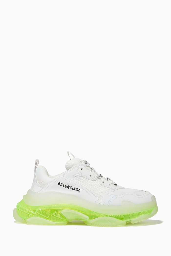 Triple S Clear Sole Sneaker in Double Foam & Mesh, Yellow