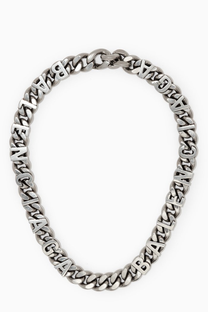

Logo Necklace in Brass, Silver