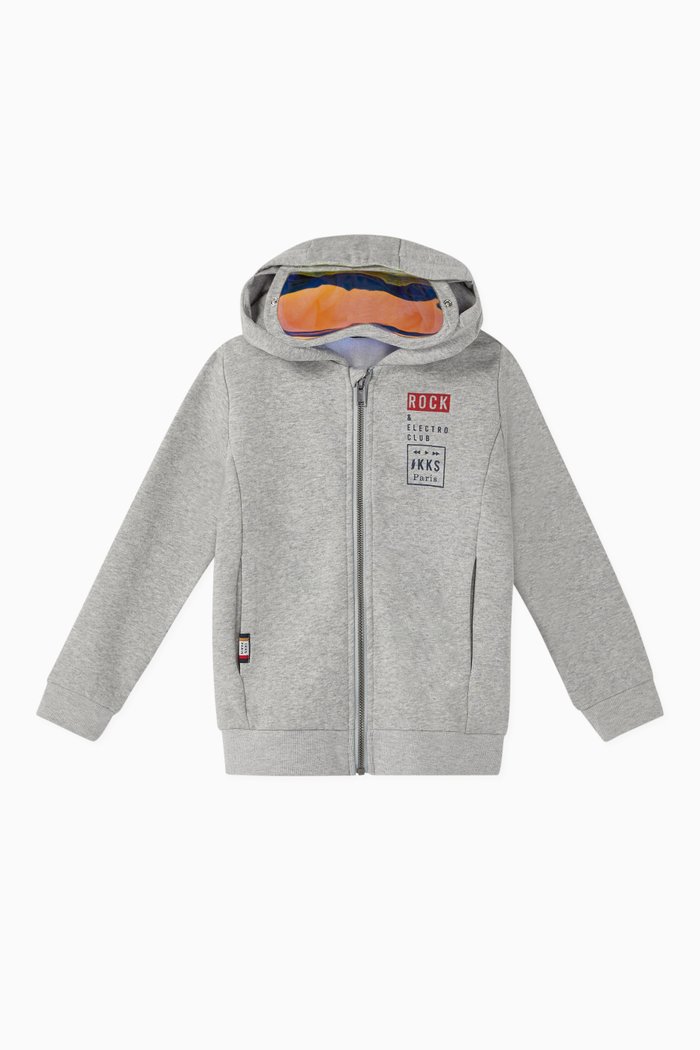 Helmet Goggles Hooded Sweatshirt, Grey
