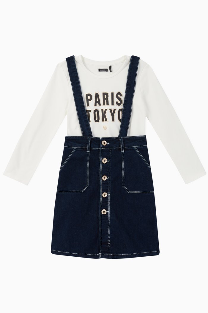 

2-in-1 T-Shirt & Denim Skirt, Blue