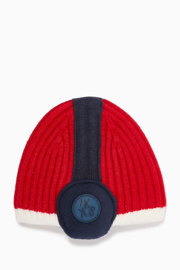 

Headphones Knitted Beanie Hat, Red