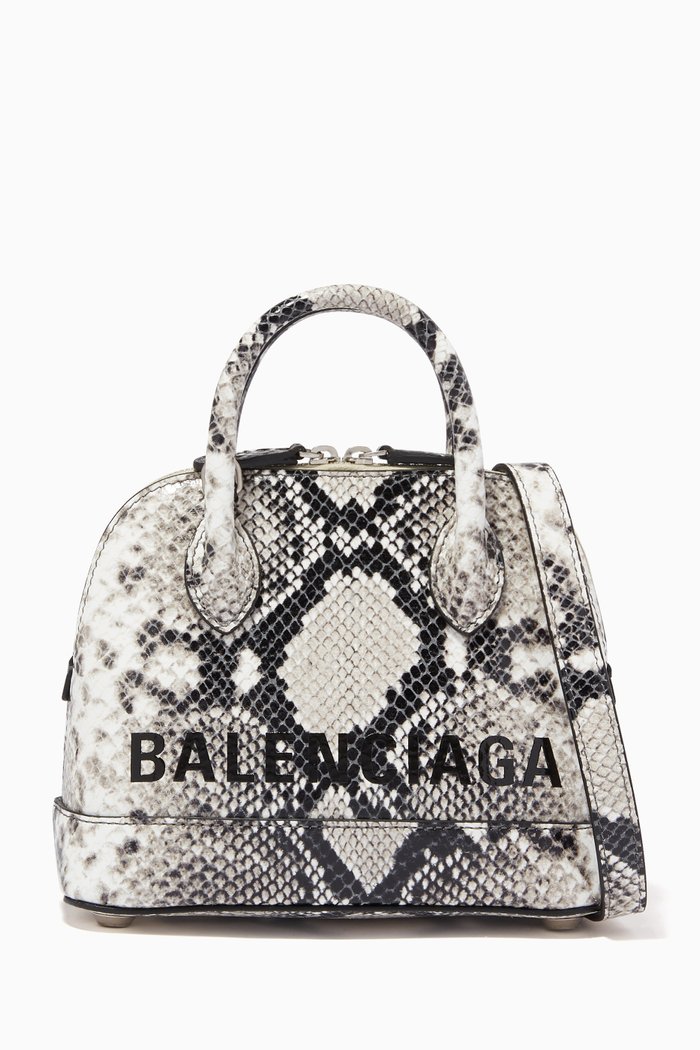 Ville XXS Top Handle in Python-Printed Calfskin, Neutral