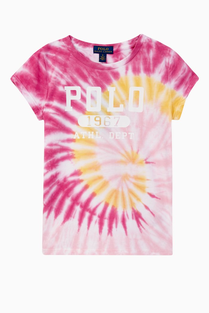 

Tie-Dye Cotton Graphic T-Shirt, Pink