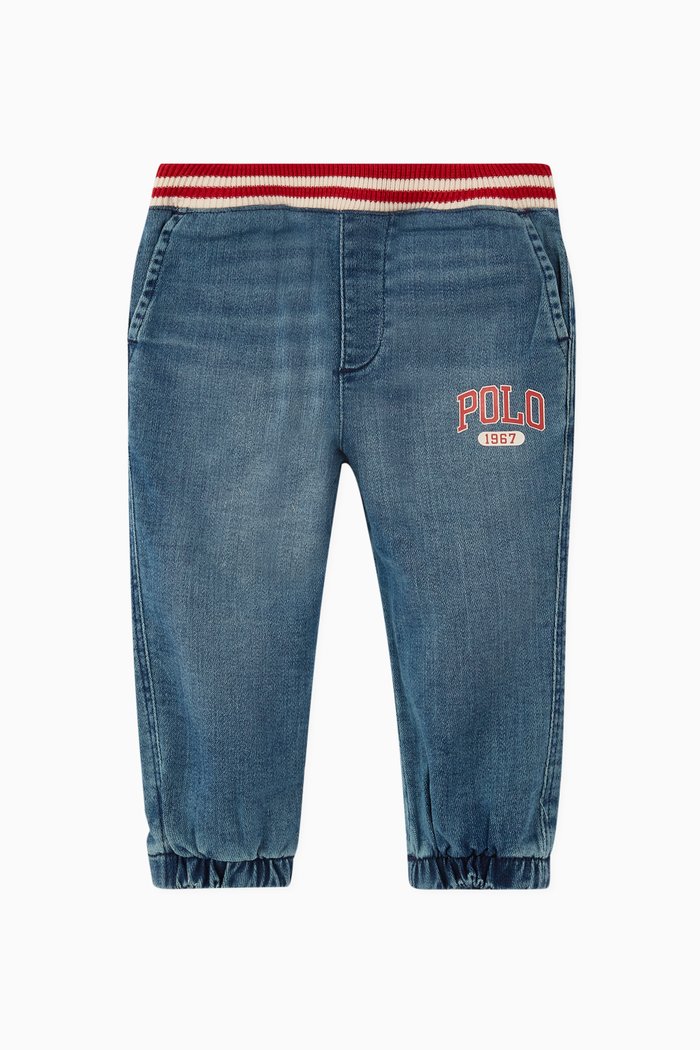 Slim Fit Denim Joggers, Blue