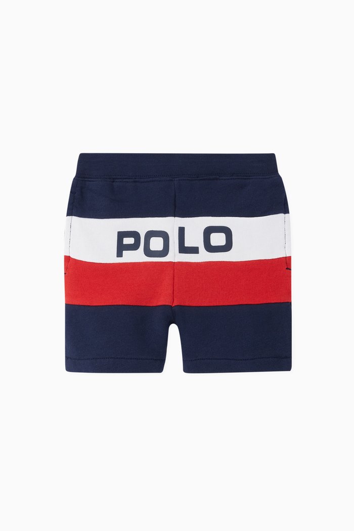 

Logo Cotton Mesh Pull-On Shorts, Blue
