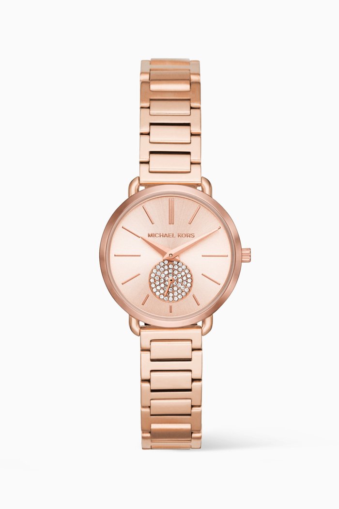 Portia Quartz Watch, Rose gold