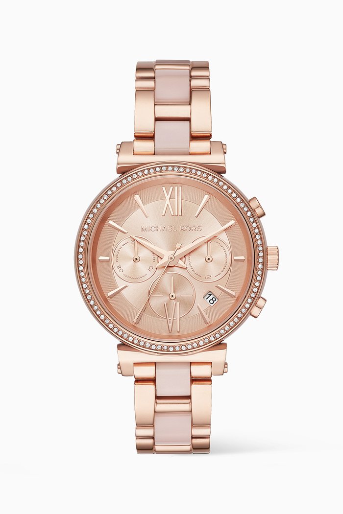 

Sofie Pavé Quartz Chronograph Watch, Rose gold