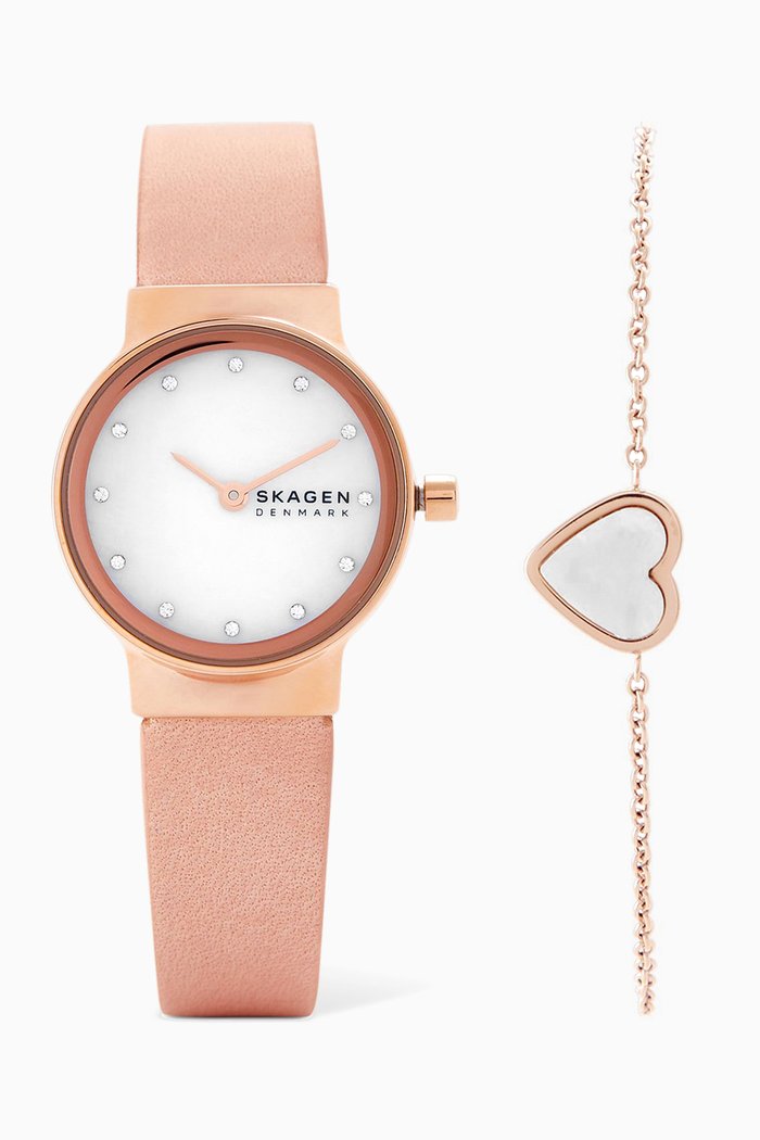 

Freja 26mm Watch & Bracelet Box Set, Pink