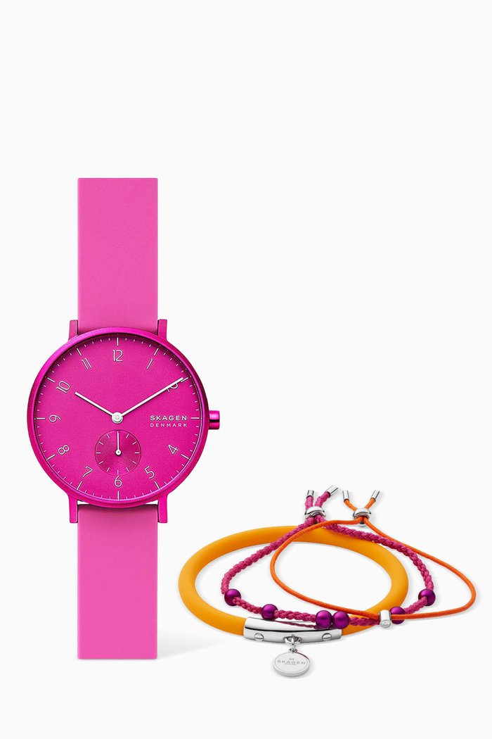 

Aaren Kulor 36mm Watch & Bracelet Box Set, Pink