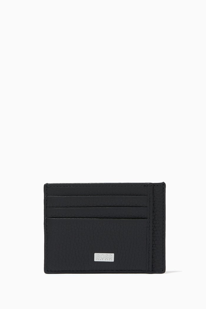

Crosstown Cardholder in Grainy Leather, Black