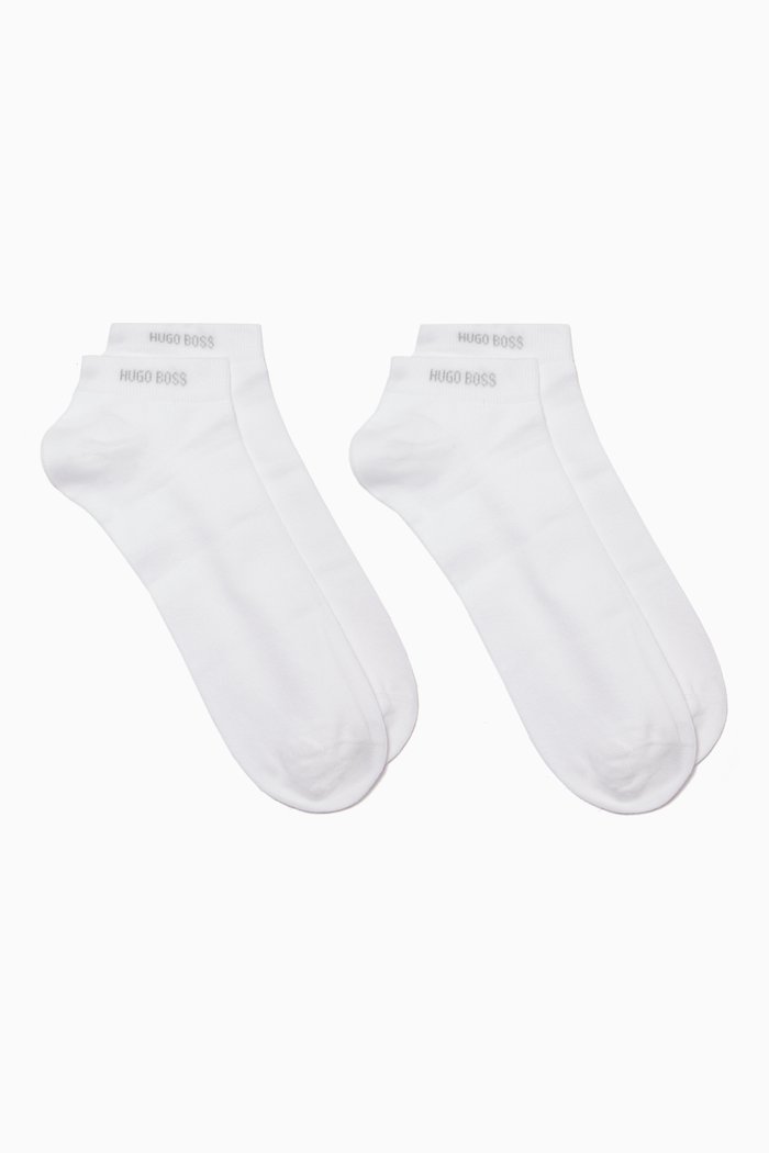 

Ankle Length Socks in Stretch Cotton, Set of 2, White