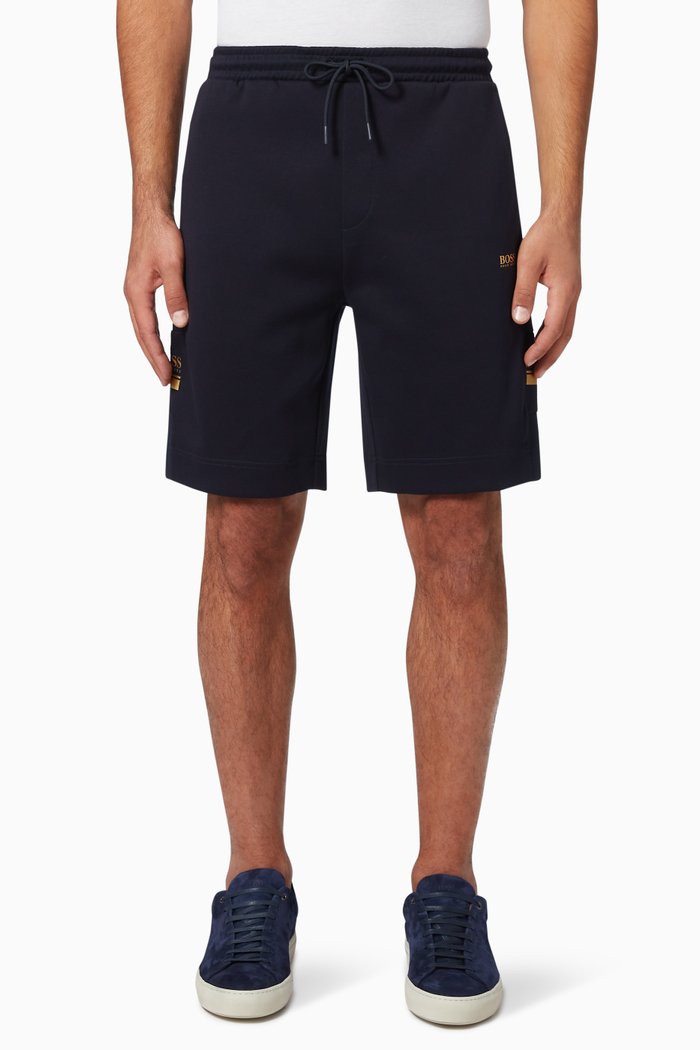 Headlo 1 Contrast Logo Jersey Shorts, Blue