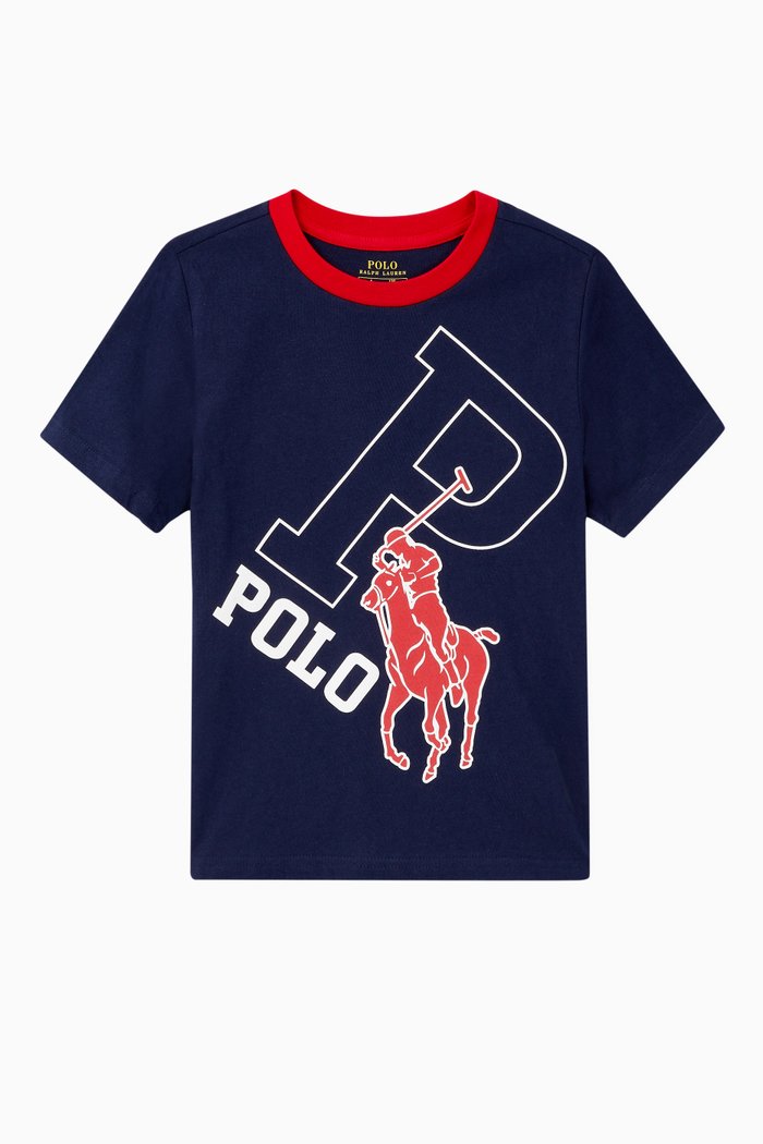 

Big Pony Logo Cotton T-Shirt, Blue