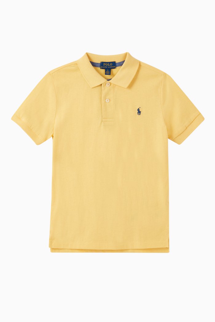 

Cotton Mesh Polo Shirt, Yellow