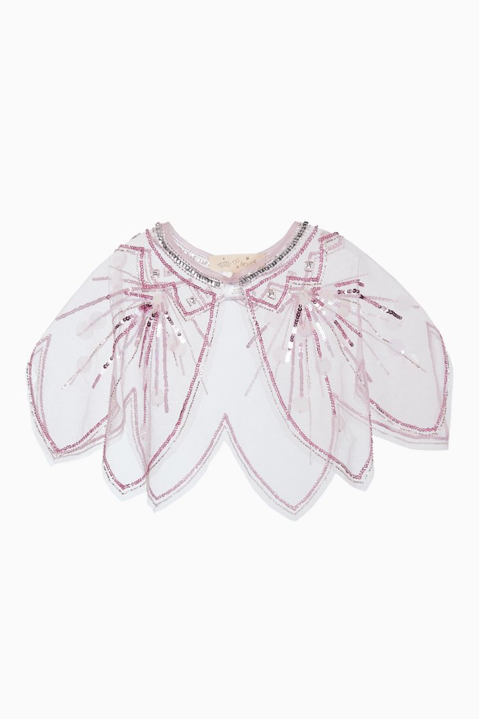 

Delphine Sequin Tulle Cape, Purple
