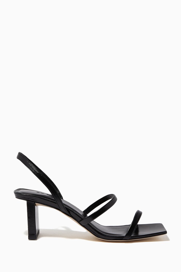 Liu 70 Slingback Sandals in Leather, Black