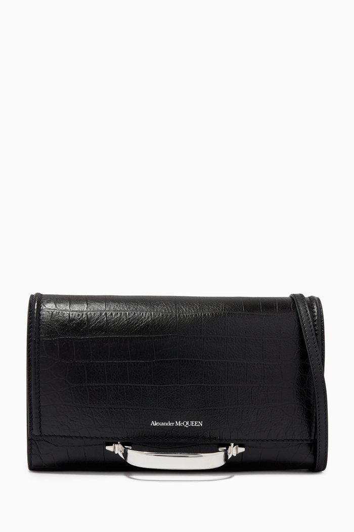 

Small Story in Croc-effect Calfskin, Black