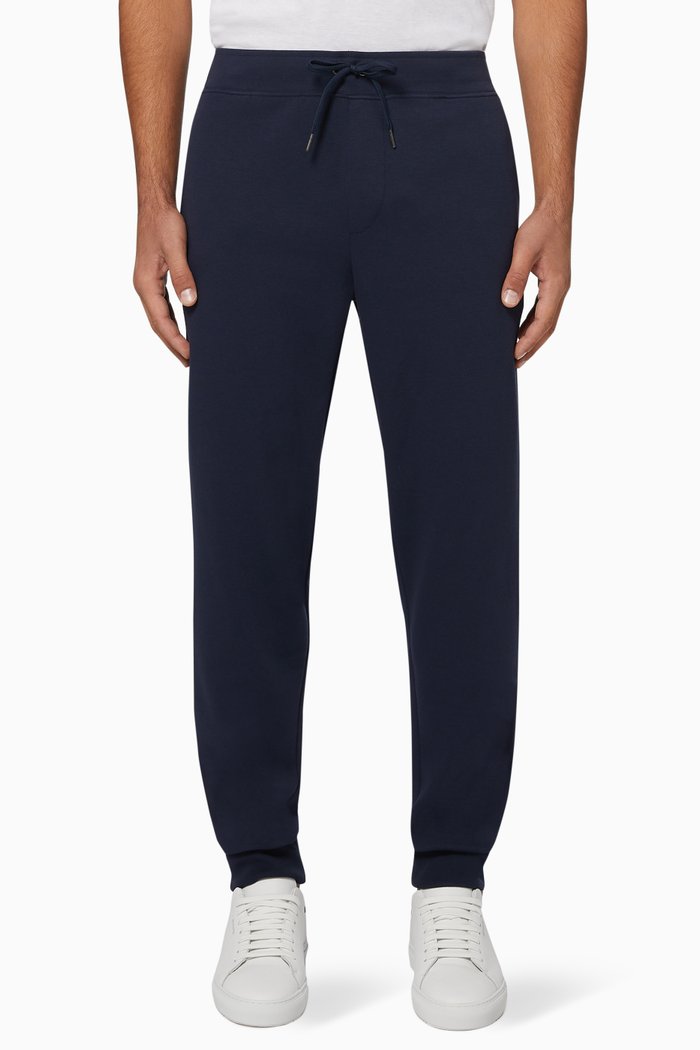 Double-Knitted Joggers, Blue