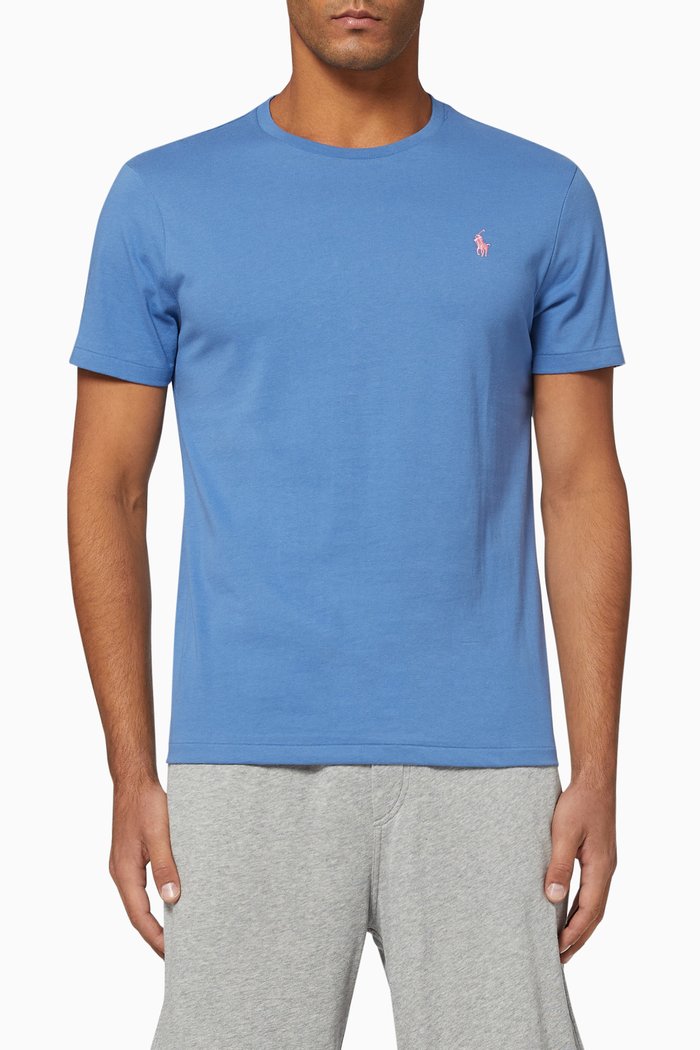 

Custom Slim Fit Crewneck Cotton T-Shirt, Blue