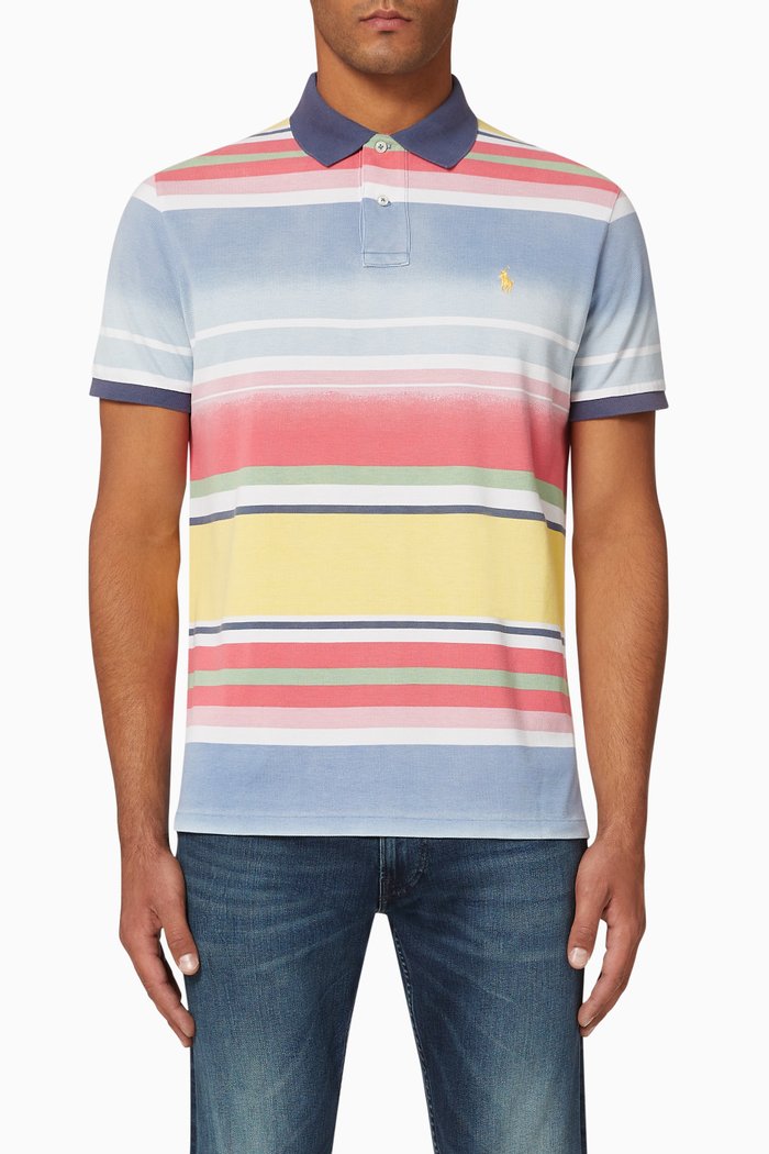 

Custom Slim Fit Mesh Polo Shirt, Multicolour
