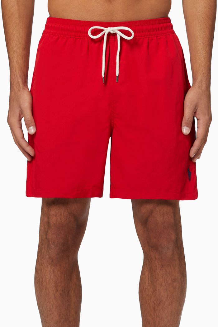 

5.5" Traveller Swim Trunks, Red